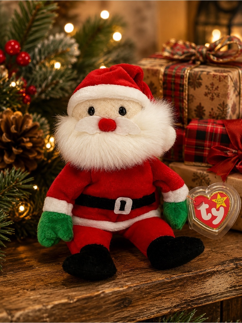 Ty‎ Beanie Babies Santa 1998 Retired Plush 9" MWMT Christmas Holiday